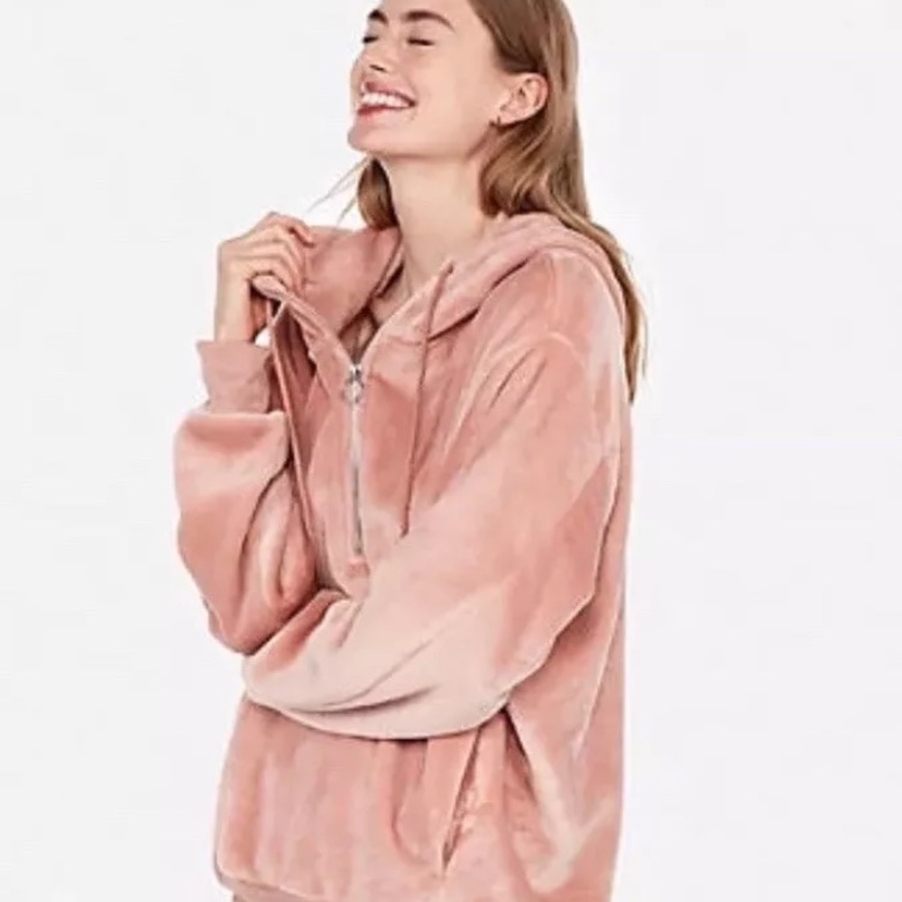 Express one eleven Oversized Velour Sweatshirt